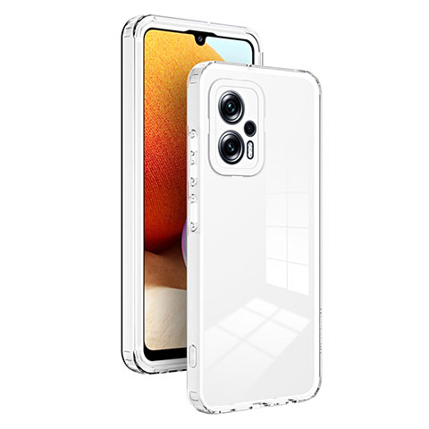 Coque Rebord Contour Silicone et Vitre Transparente Miroir Housse Etui H01P pour Xiaomi Poco X4 GT 5G Blanc