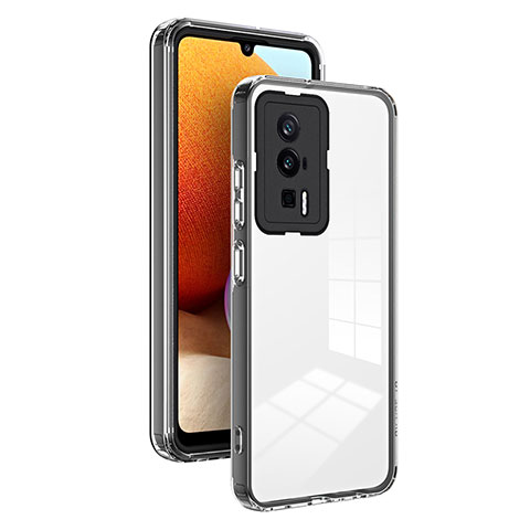 Coque Rebord Contour Silicone et Vitre Transparente Miroir Housse Etui H01P pour Xiaomi Redmi K60 5G Noir