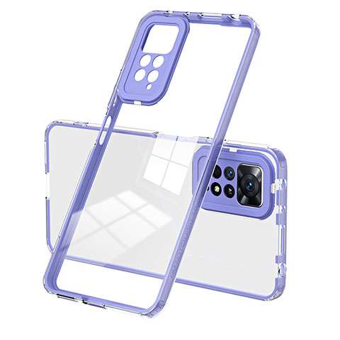 Coque Rebord Contour Silicone et Vitre Transparente Miroir Housse Etui H01P pour Xiaomi Redmi Note 11 4G (2022) Violet