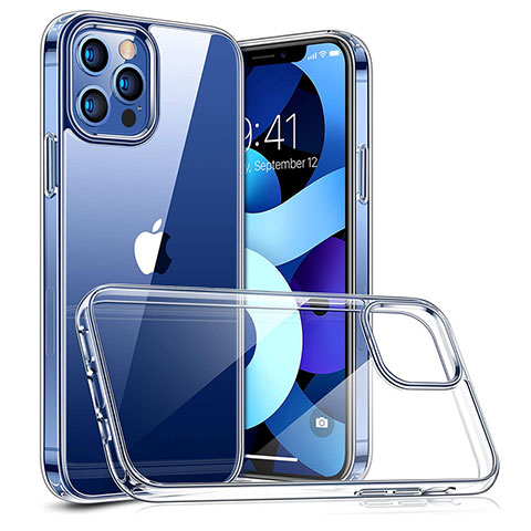 Coque Rebord Contour Silicone et Vitre Transparente Miroir Housse Etui H04 pour Apple iPhone 12 Pro Max Clair