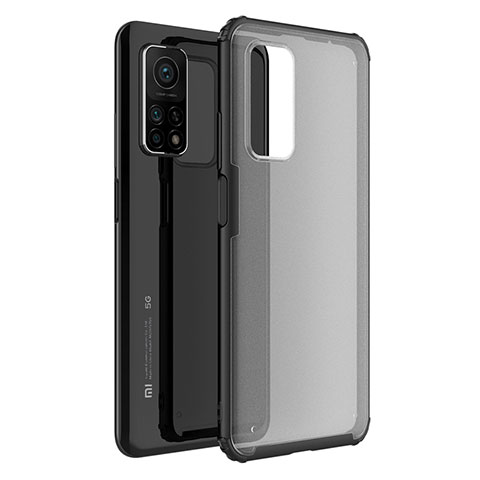 Coque Rebord Contour Silicone et Vitre Transparente Miroir Housse Etui M01 pour Xiaomi Mi 10T 5G Noir