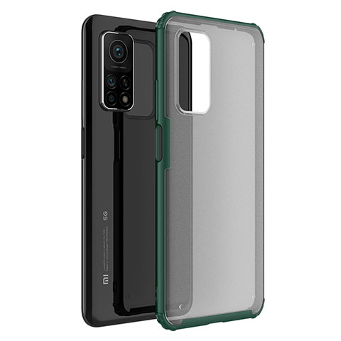 Coque Rebord Contour Silicone et Vitre Transparente Miroir Housse Etui M01 pour Xiaomi Redmi K30S 5G Vert