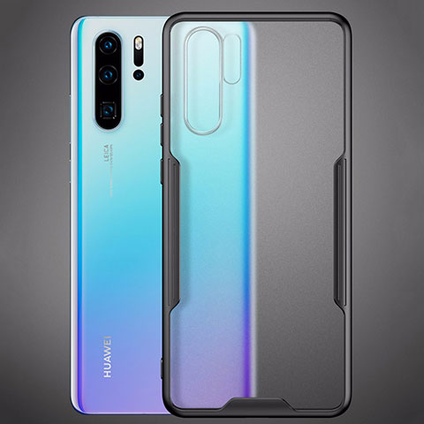 Coque Rebord Contour Silicone et Vitre Transparente Miroir Housse Etui M03 pour Huawei P30 Pro New Edition Noir