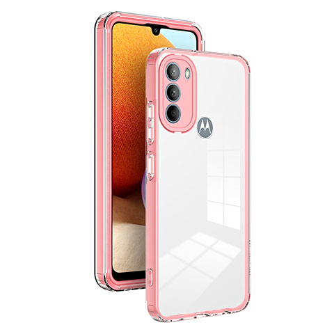 Coque Rebord Contour Silicone et Vitre Transparente Miroir Housse Etui MQ1 pour Motorola Moto G41 Or Rose