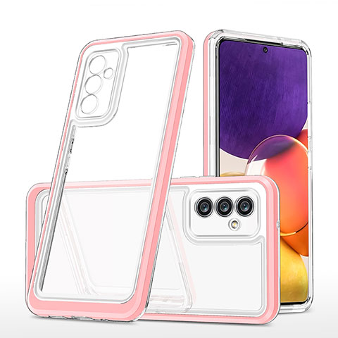 Coque Rebord Contour Silicone et Vitre Transparente Miroir Housse Etui MQ1 pour Samsung Galaxy A34 5G Or Rose