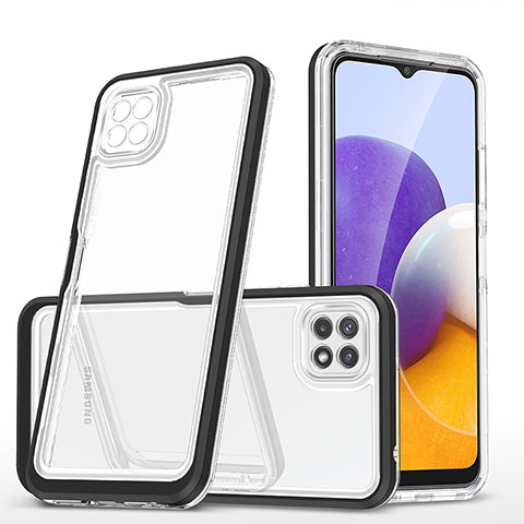 Coque Rebord Contour Silicone et Vitre Transparente Miroir Housse Etui MQ1 pour Samsung Galaxy F42 5G Noir