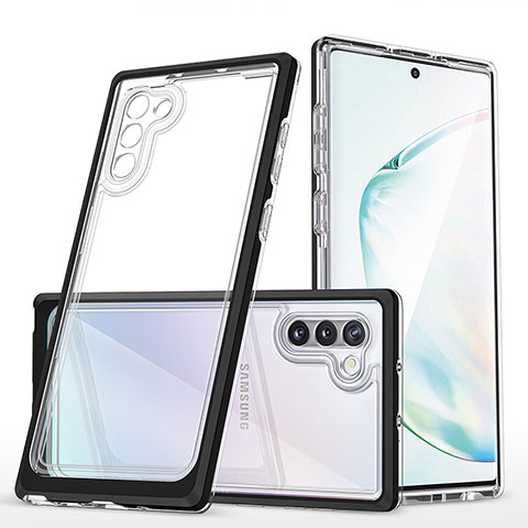 Coque Rebord Contour Silicone et Vitre Transparente Miroir Housse Etui MQ1 pour Samsung Galaxy Note 10 5G Noir