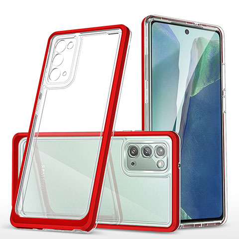 Coque Rebord Contour Silicone et Vitre Transparente Miroir Housse Etui MQ1 pour Samsung Galaxy Note 20 5G Rouge