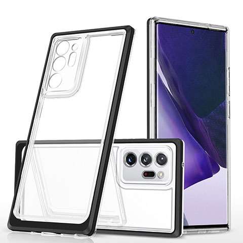 Coque Rebord Contour Silicone et Vitre Transparente Miroir Housse Etui MQ1 pour Samsung Galaxy Note 20 Ultra 5G Noir