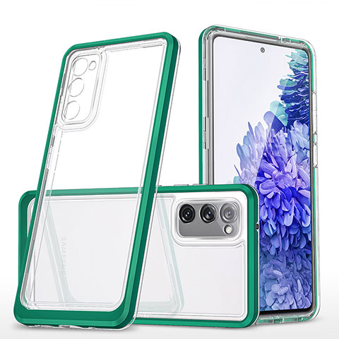 Coque Rebord Contour Silicone et Vitre Transparente Miroir Housse Etui MQ1 pour Samsung Galaxy S20 FE 4G Vert