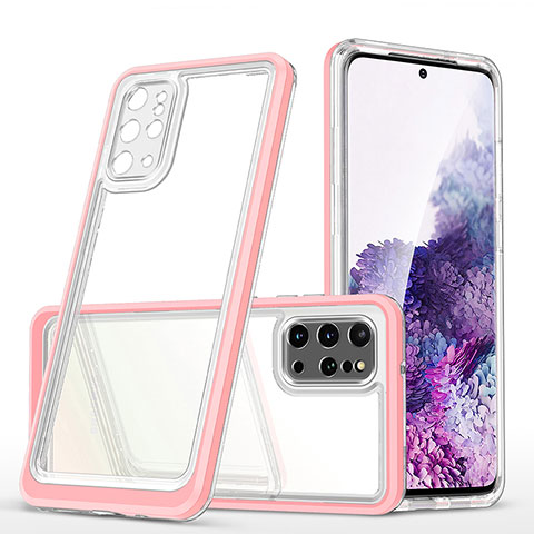 Coque Rebord Contour Silicone et Vitre Transparente Miroir Housse Etui MQ1 pour Samsung Galaxy S20 Plus 5G Or Rose