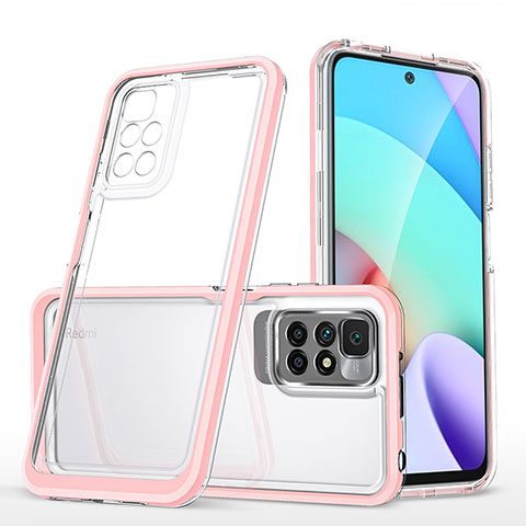 Coque Rebord Contour Silicone et Vitre Transparente Miroir Housse Etui MQ1 pour Xiaomi Redmi 10 4G Or Rose