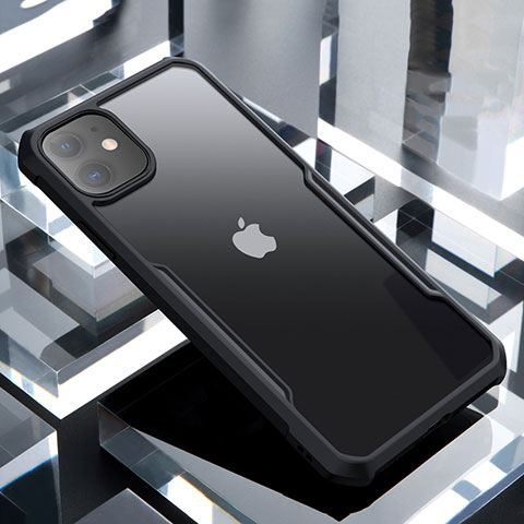 Coque Rebord Contour Silicone et Vitre Transparente Miroir Housse Etui pour Apple iPhone 11 Noir