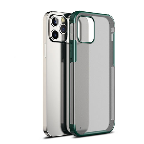 Coque Rebord Contour Silicone et Vitre Transparente Miroir Housse Etui pour Apple iPhone 12 Max Vert