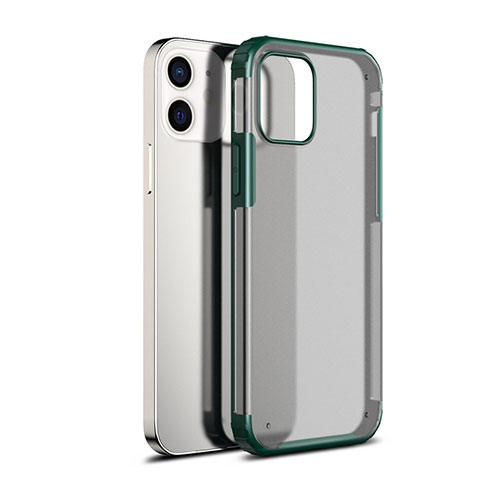 Coque Rebord Contour Silicone et Vitre Transparente Miroir Housse Etui pour Apple iPhone 12 Mini Vert