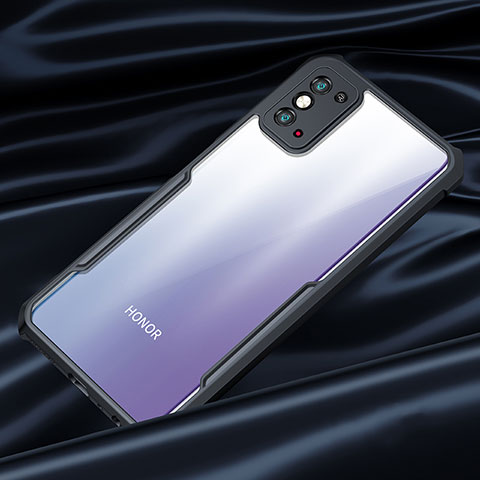 Coque Rebord Contour Silicone et Vitre Transparente Miroir Housse Etui pour Huawei Honor X10 Max 5G Noir