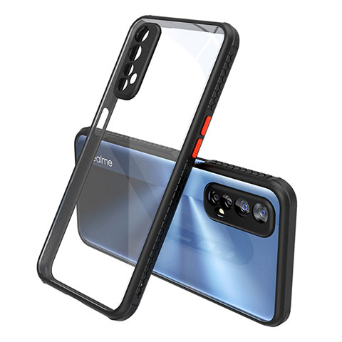 Coque Rebord Contour Silicone et Vitre Transparente Miroir Housse Etui pour Realme Narzo 30 4G Noir