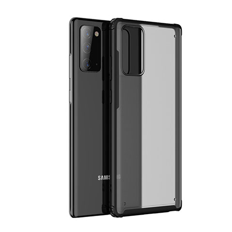 Coque Rebord Contour Silicone et Vitre Transparente Miroir Housse Etui pour Samsung Galaxy Note 20 Plus 5G Noir