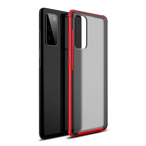 Coque Rebord Contour Silicone et Vitre Transparente Miroir Housse Etui pour Samsung Galaxy S20 FE 4G Rouge