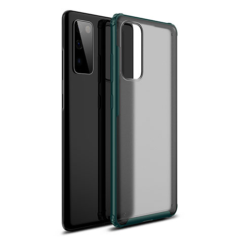 Coque Rebord Contour Silicone et Vitre Transparente Miroir Housse Etui pour Samsung Galaxy S20 FE 5G Vert