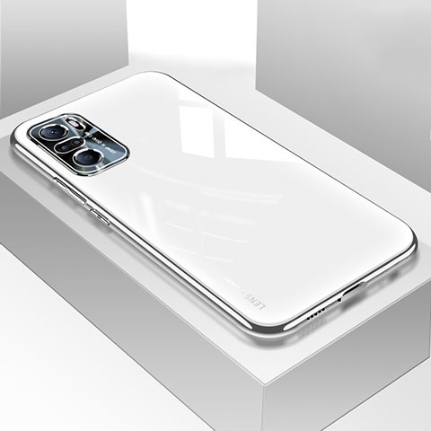 Coque Rebord Contour Silicone et Vitre Transparente Miroir Housse Etui pour Xiaomi Mi 11i 5G Blanc