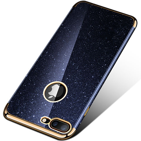 Coque Silicone Bling Bling Souple Couleur Unie pour Apple iPhone 8 Plus Bleu