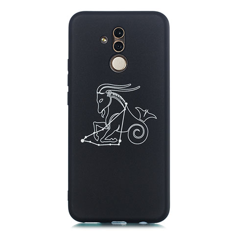 Coque Silicone Constellation Souple Couleur Unie Etui Housse S02 pour Huawei Mate 20 Lite Noir