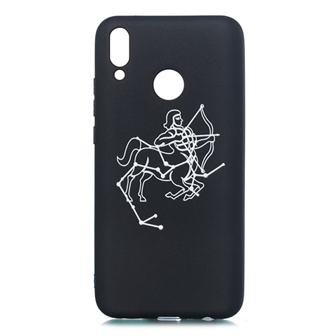 Coque Silicone Constellation Souple Couleur Unie Etui Housse S04 pour Huawei Enjoy 9 Plus Noir