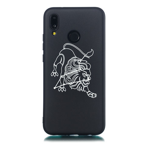 Coque Silicone Constellation Souple Couleur Unie Etui Housse S07 pour Huawei P20 Lite Noir