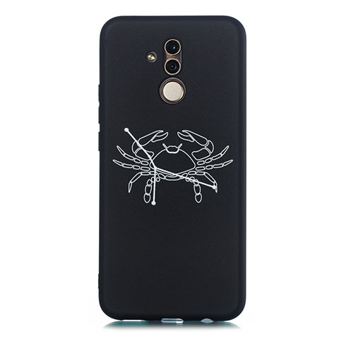 Coque Silicone Constellation Souple Couleur Unie Etui Housse S08 pour Huawei Mate 20 Lite Noir