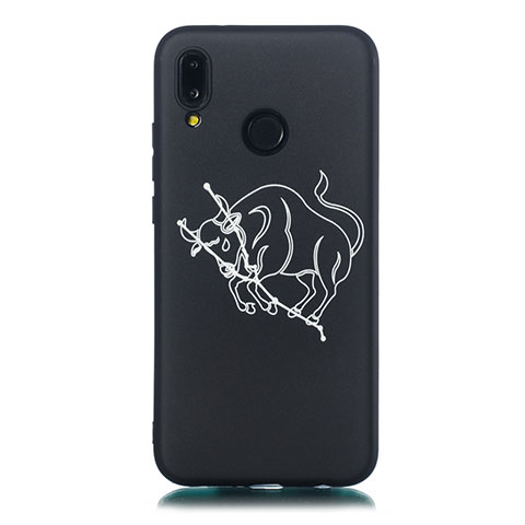 Coque Silicone Constellation Souple Couleur Unie Etui Housse S10 pour Huawei P20 Lite Noir