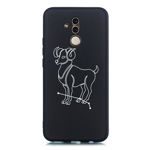 Coque Silicone Constellation Souple Couleur Unie Etui Housse S11 pour Huawei Mate 20 Lite Noir