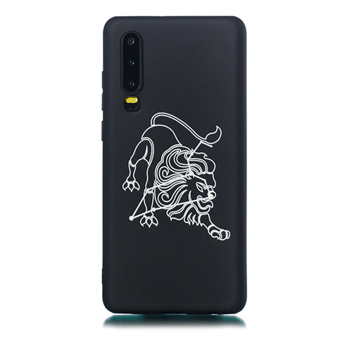 Coque Silicone Constellation Souple Couleur Unie Etui Housse S11 pour Huawei P30 Noir