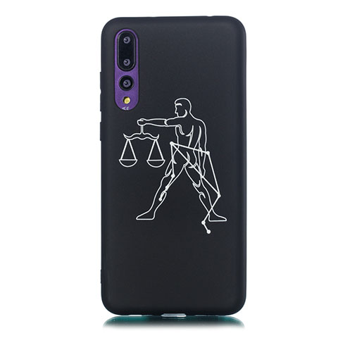 Coque Silicone Constellation Souple Couleur Unie Etui Housse S12 pour Huawei P20 Pro Noir