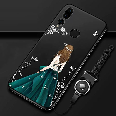 Coque Silicone Dos de Fille Souple Couleur Unie Etui Housse K01 pour Huawei Honor 20 Lite Vert