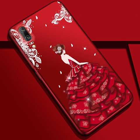 Coque Silicone Dos de Fille Souple Couleur Unie Etui Housse K01 pour Huawei P20 Mixte