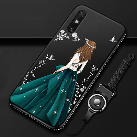 Coque Silicone Dos de Fille Souple Couleur Unie Etui Housse pour Huawei Enjoy 10e Vert