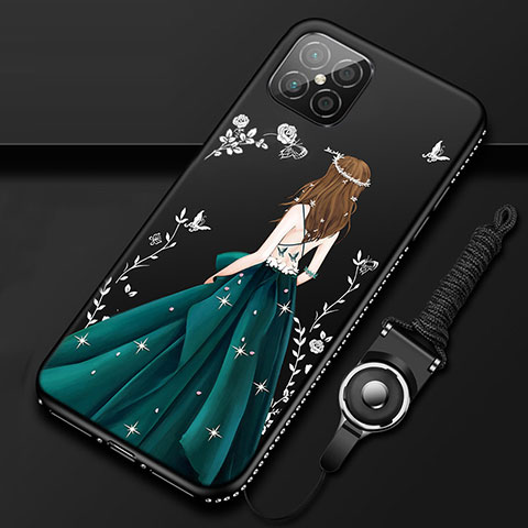 Coque Silicone Dos de Fille Souple Couleur Unie Etui Housse pour Huawei Nova 8 SE 5G Vert