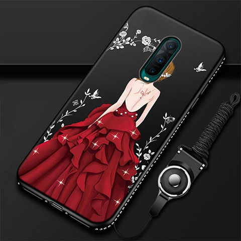 Coque Silicone Dos de Fille Souple Couleur Unie Etui Housse pour Oppo R17 Pro Vin Rouge