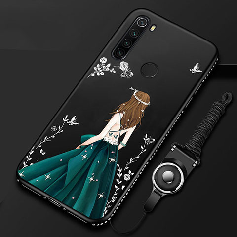 Coque Silicone Dos de Fille Souple Couleur Unie Etui Housse pour Xiaomi Redmi Note 8T Noir