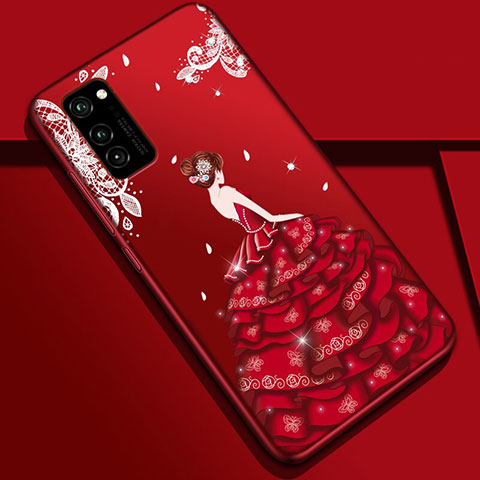 Coque Silicone Dos de Fille Souple Couleur Unie Etui Housse S01 pour Huawei Honor V30 Pro 5G Mixte