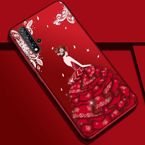 Coque Silicone Dos de Fille Souple Couleur Unie Etui Housse S01 pour Huawei Nova 5 Pro Colorful