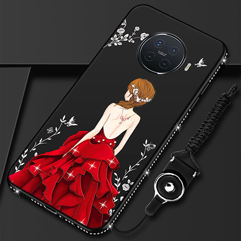 Coque Silicone Dos de Fille Souple Couleur Unie Etui Housse S01 pour Oppo Ace2 Rouge et Noir