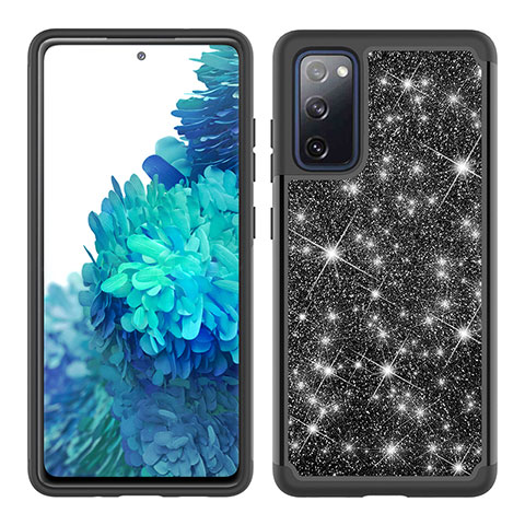 Coque Silicone et Plastique Housse Etui Protection Integrale 360 Degres Bling-Bling JX1 pour Samsung Galaxy S20 Lite 5G Noir