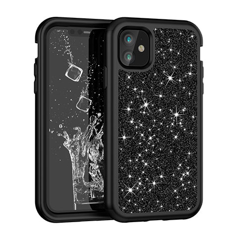 Coque Silicone et Plastique Housse Etui Protection Integrale 360 Degres Bling-Bling pour Apple iPhone 11 Noir