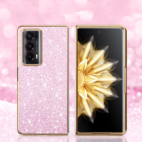 Coque Silicone et Plastique Housse Etui Protection Integrale 360 Degres Bling-Bling pour Huawei Honor Magic V2 5G Or Rose