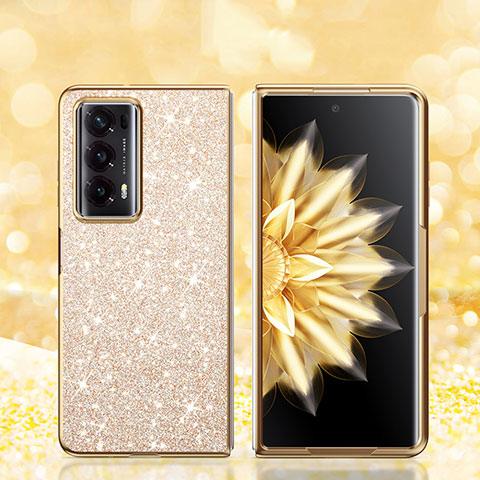 Coque Silicone et Plastique Housse Etui Protection Integrale 360 Degres Bling-Bling pour Huawei Honor Magic V2 Ultimate 5G Or