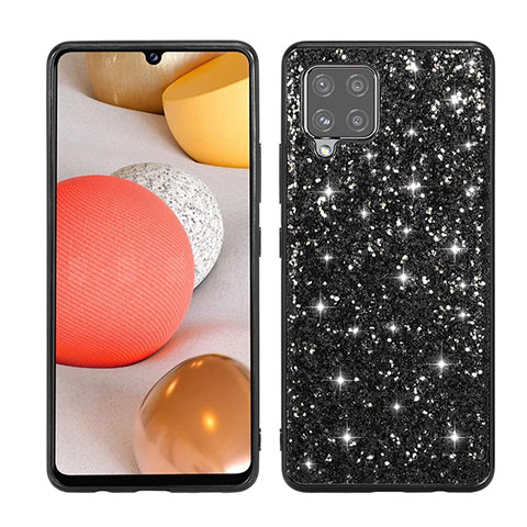 Coque Silicone et Plastique Housse Etui Protection Integrale 360 Degres Bling-Bling pour Samsung Galaxy A42 5G Noir