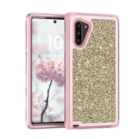 Coque Silicone et Plastique Housse Etui Protection Integrale 360 Degres Bling-Bling pour Samsung Galaxy Note 10 5G Rose