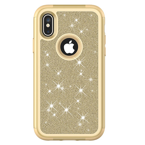 Coque Silicone et Plastique Housse Etui Protection Integrale 360 Degres Bling-Bling U01 pour Apple iPhone Xs Mixte